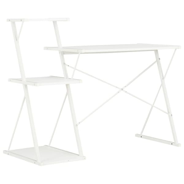 The Living Store Skrivbord med hylla vit 116x50x93 cm -  Skrivbord
