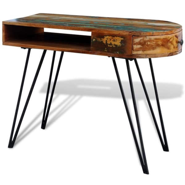 The Living Store skrivebord med jernben genbrugstræ -  Skriveborde