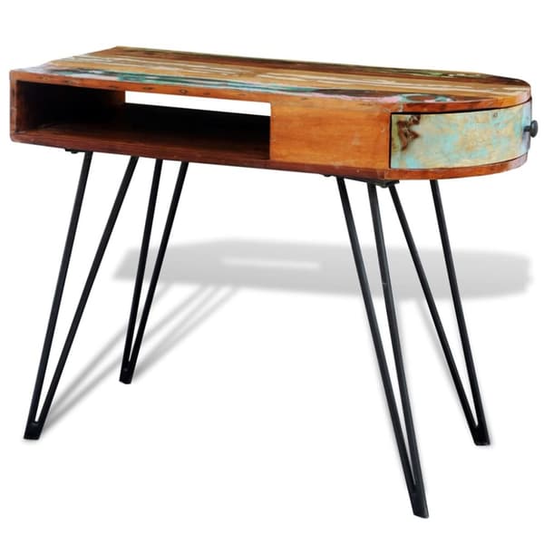 The Living Store skrivebord med jernben genbrugstræ -  Skriveborde
