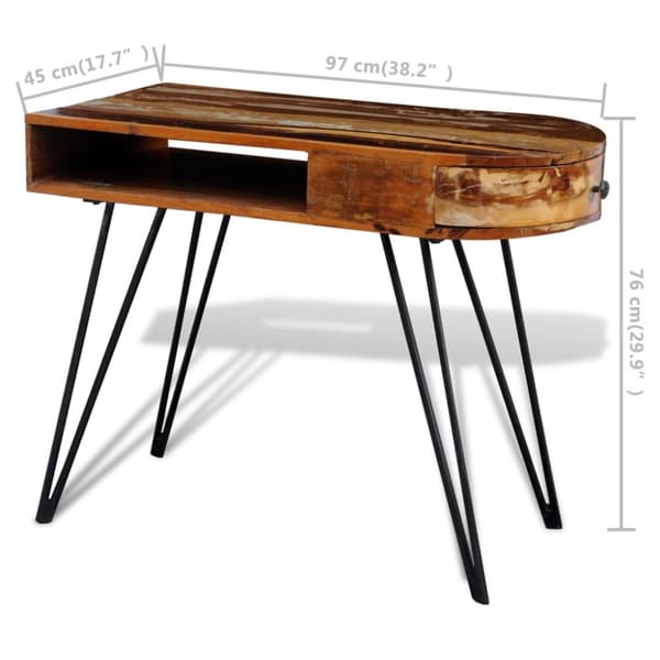 The Living Store skrivebord med jernben genbrugstræ -  Skriveborde