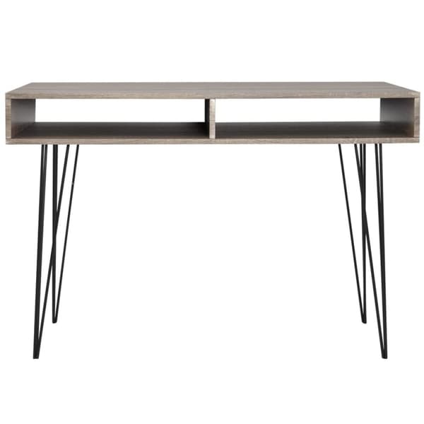 The Living Store skrivebord med 2 rum grå -  Skriveborde