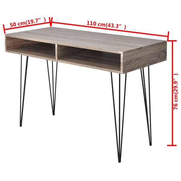 The Living Store skrivebord med 2 rum grå -  Skriveborde