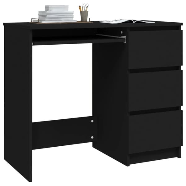 The Living Store Työpöytä musta 90x45x76 cm tekninen puu - Kirjoituspöydät