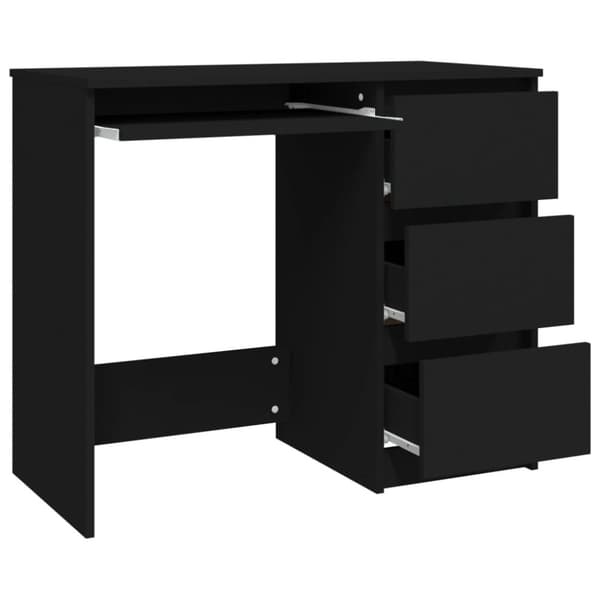 The Living Store Työpöytä musta 90x45x76 cm tekninen puu - Kirjoituspöydät