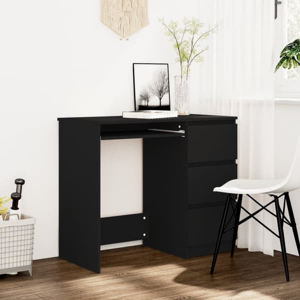 The Living Store Työpöytä musta 90x45x76 cm tekninen puu - Kirjoituspöydät