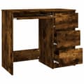 Miniatyrbillede 5 af 9: The Living Store skrivebord 90x45x76 cm konstrueret træ røget egetræsfarve -  Skriveborde