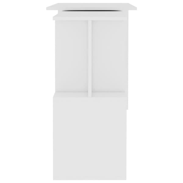 The Living Store skrivebord til hjørne 200x50x76 cm konstrueret træ hvid -  Skriveborde