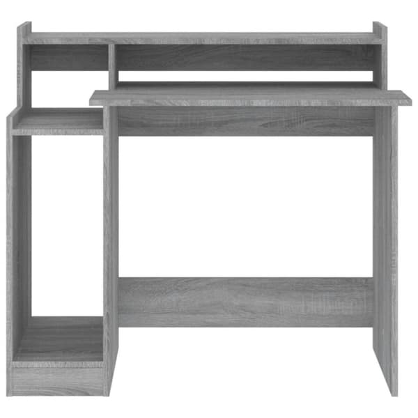 The Living Store Työpöytä LED-valoilla harmaa Sonoma 97x45x90 cm tekninen puu - Kirjoituspöydät