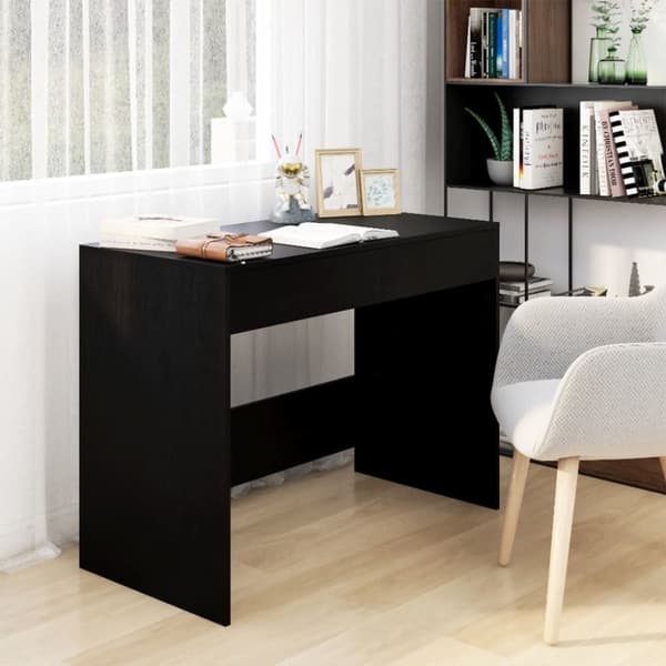 The Living Store skrivebord 101x50x76,5 cm spånplade sort -  Skriveborde