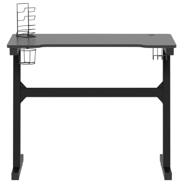 The Living Store Pelipöytä LED-valot ja Z-muotoisilla jaloilla musta 90x60x75 cm - Kirjoituspöydät