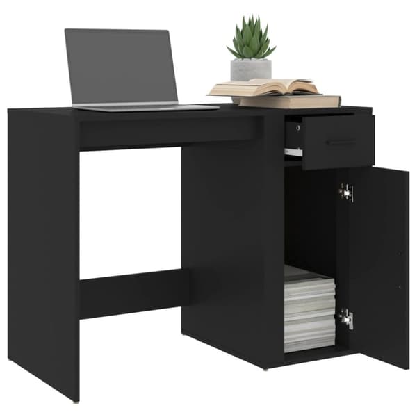 The Living Store Työpöytä musta 100x49x75 cm tekninen puu -  Kirjoituspöydät