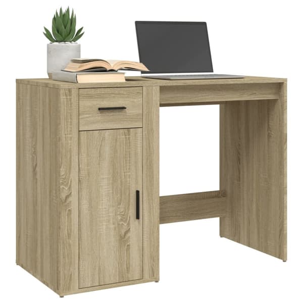 The Living Store Työpöytä Sonoma-tammi 100x49x75 cm tekninen puu - Kirjoituspöydät