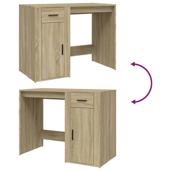 The Living Store Työpöytä Sonoma-tammi 100x49x75 cm tekninen puu - Kirjoituspöydät
