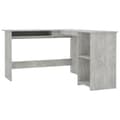 Miniatyrbillede 3 af 7: The Living Store L-formet skrivebord 120x140x75 cm konstrueret træ betongrå -  Skriveborde