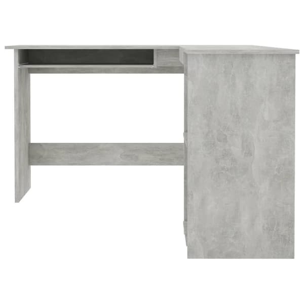 The Living Store L-formet skrivebord 120x140x75 cm konstrueret træ betongrå -  Skriveborde