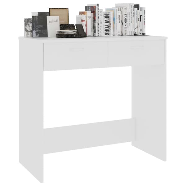 The Living Store Työpöytä valkoinen 80x40x75 cm tekninen puu -  Kirjoituspöydät