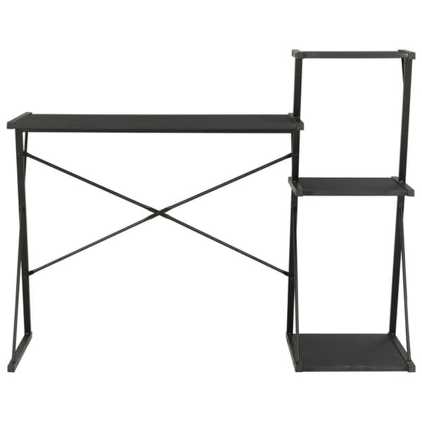 The Living Store Skrivbord med hylla svart 116x50x93 cm -  Skrivbord