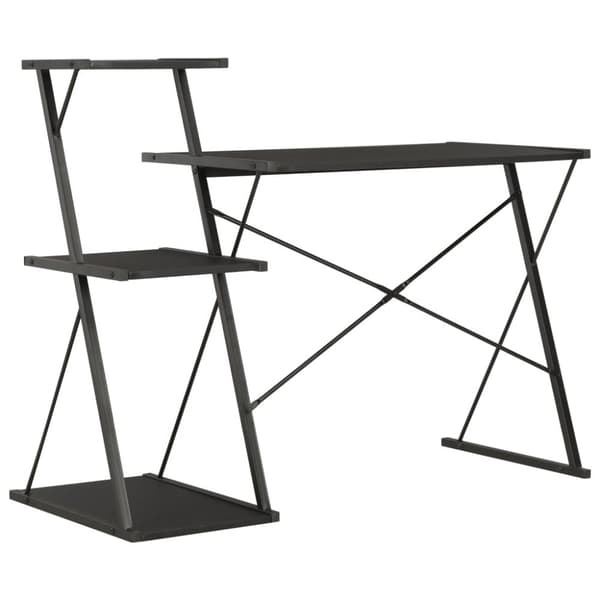 The Living Store Skrivbord med hylla svart 116x50x93 cm - Skrivbord