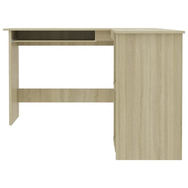 The Living Store L-formet skrivebord 120x140x75 cm konstrueret træ sonoma-eg -  Skriveborde