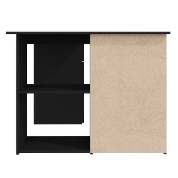 The Living Store Hörnskrivbord svart 145x100x76 cm konstruerat trä - Skrivbord