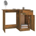 Miniatyrbild 6 av 11: The Living Store Skrivbord rökfärgad ek 100x50x76 cm konstruerat trä -  Skrivbord