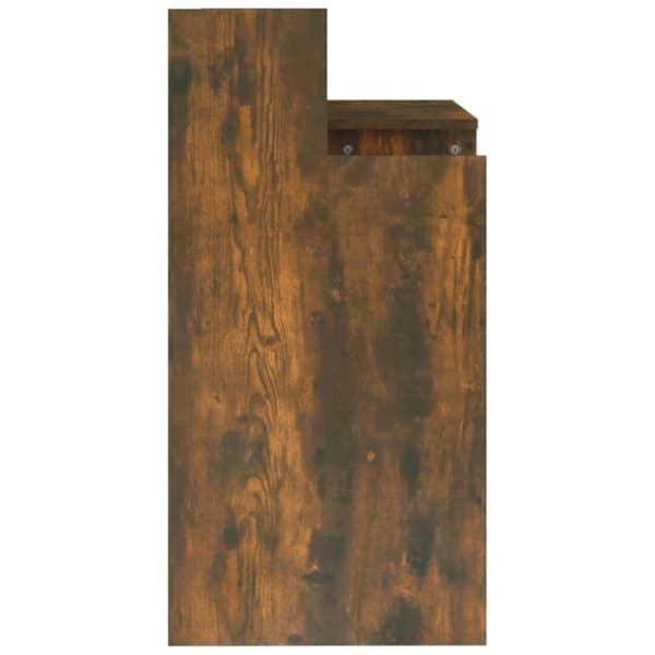 The Living Store Työpöytä LED-valoilla savutammi 97x45x90 cm tekninen puu - Kirjoituspöydät