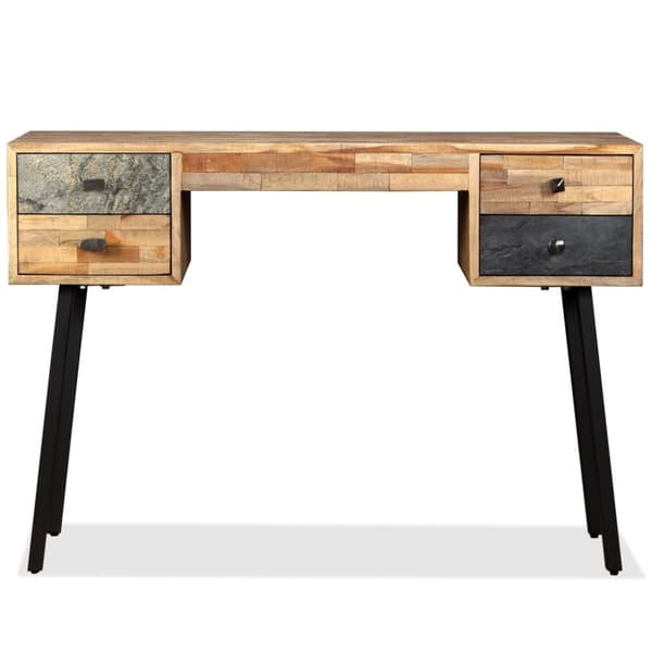 The Living Store Kirjoituspöytä Kiinteä kierrätetty Tiikki 110x50x76 cm - Kirjoituspöydät
