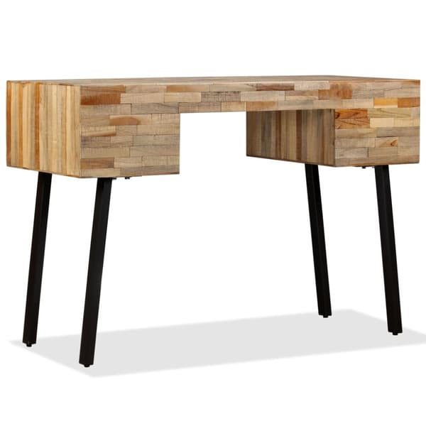 The Living Store Kirjoituspöytä Kiinteä kierrätetty Tiikki 110x50x76 cm - Kirjoituspöydät