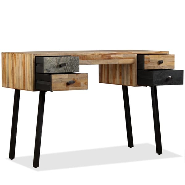 The Living Store Kirjoituspöytä Kiinteä kierrätetty Tiikki 110x50x76 cm - Kirjoituspöydät