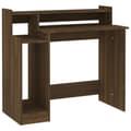 Miniatyrbild 4 av 11: The Living Store Skrivbord med LED brun ek 97x45x90 cm konstruerat trä -  Skrivbord