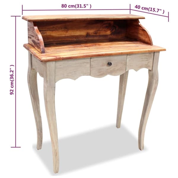 The Living Store skrivebord i massivt genbrugstræ  80 x 40 x 92 cm -  Skriveborde