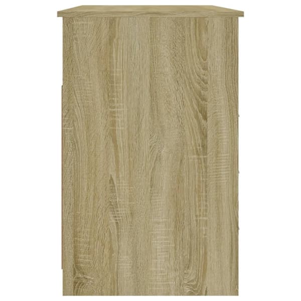 The Living Store Työpöytä laatikoilla Sonoma-tammi 102x50x76 cm tekninen puu -  Kirjoituspöydät