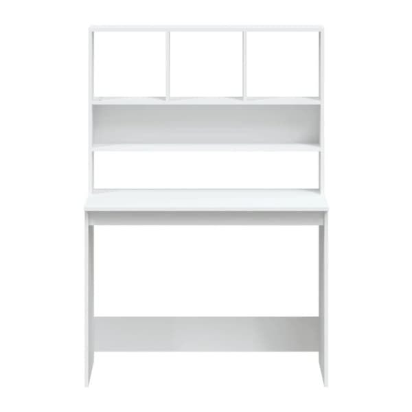 The Living Store Työpöytä hyllyillä valkoinen 102x45x148 cm tekninen puu - Kirjoituspöydät
