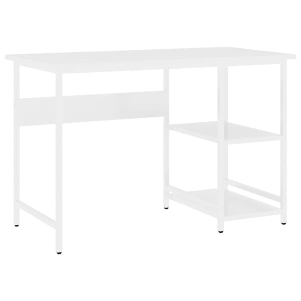 The Living Store Tietokonepöytä valkoinen 105x55x72 cm MDF/metalli - Kirjoituspöydät