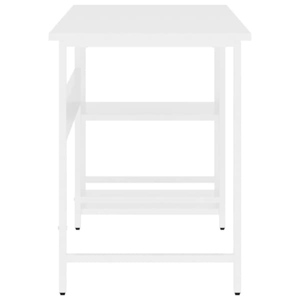 The Living Store Tietokonepöytä valkoinen 105x55x72 cm MDF/metalli - Kirjoituspöydät