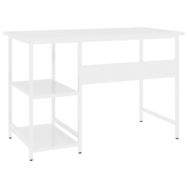 The Living Store Tietokonepöytä valkoinen 105x55x72 cm MDF/metalli - Kirjoituspöydät