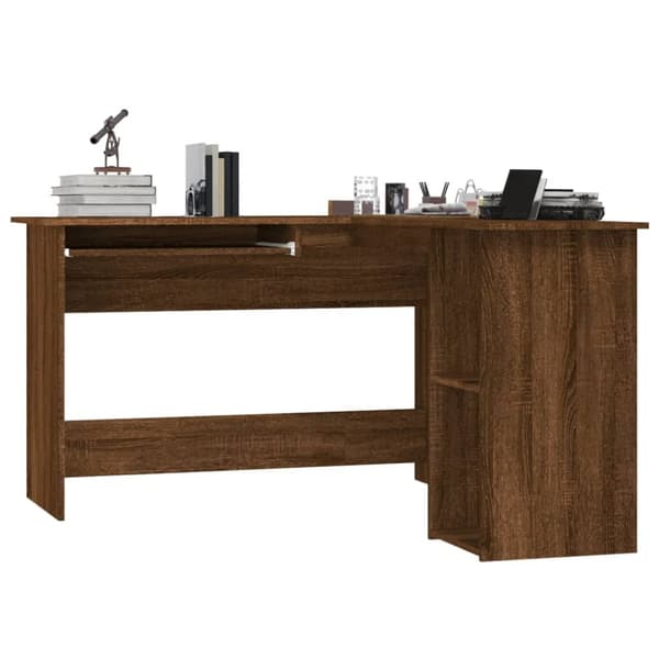The Living Store Kulmatyöpöytä ruskea tammi 120x140x75 cm tekninen puu -  Kirjoituspöydät