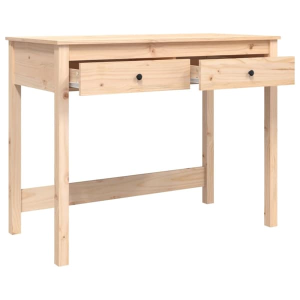The Living Store skrivebord med skuffer 100x50x78 cm massivt fyrretræ - Skriveborde