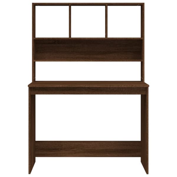 The Living Store Työpöytä hyllyillä ruskea tammi 102x45x148 cm tekninen puu -  Kirjoituspöydät