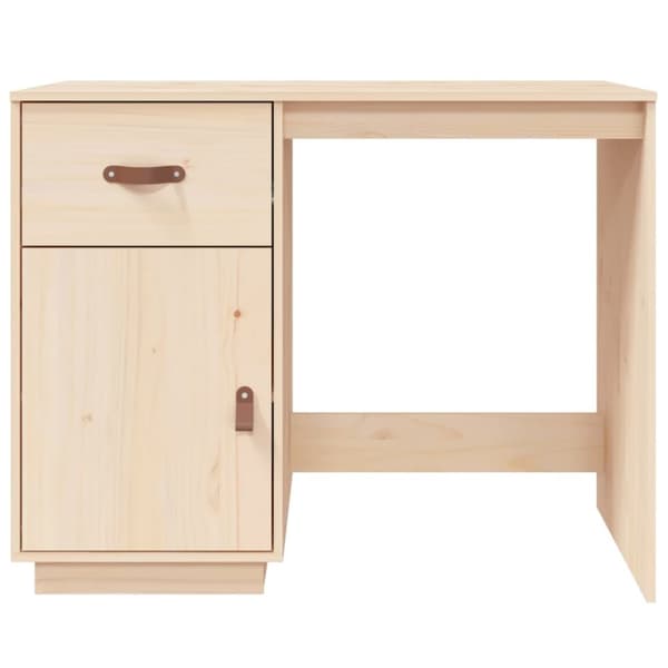 The Living Store skrivebord 95x50x75 cm massivt fyrretræ -  Skriveborde