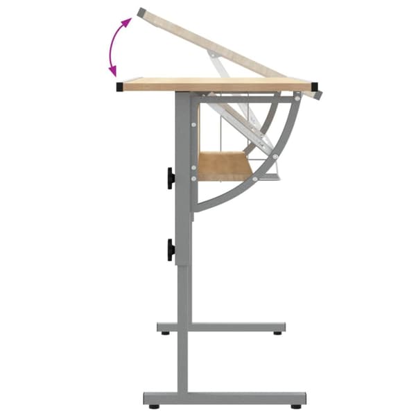 The Living Store skrivebord 110x53x(58-87) cm konstrueret træ stål sonoma-eg grå -  Skriveborde