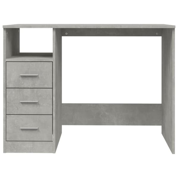The Living Store skrivebord m. skuffer 102x50x76 cm konstrueret træ betongrå - Skriveborde
