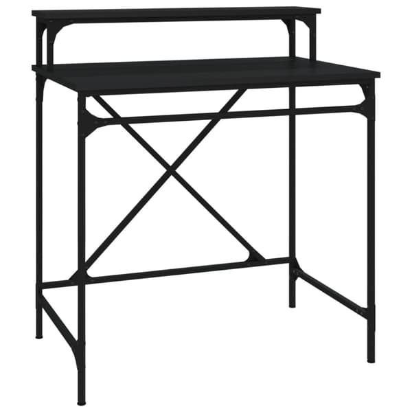 The Living Store Työpöytä musta 80x50x90 cm tekninen puu ja rauta -  Kirjoituspöydät