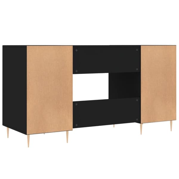 The Living Store Työpöytä musta 140x50x75 cm tekninen puu - Kirjoituspöydät