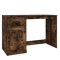 Miniatyrbild 3 av 11: The Living Store Skrivbord med låda rökfärgad ek 115x50x75 cm konstruerat trä -  Skrivbord