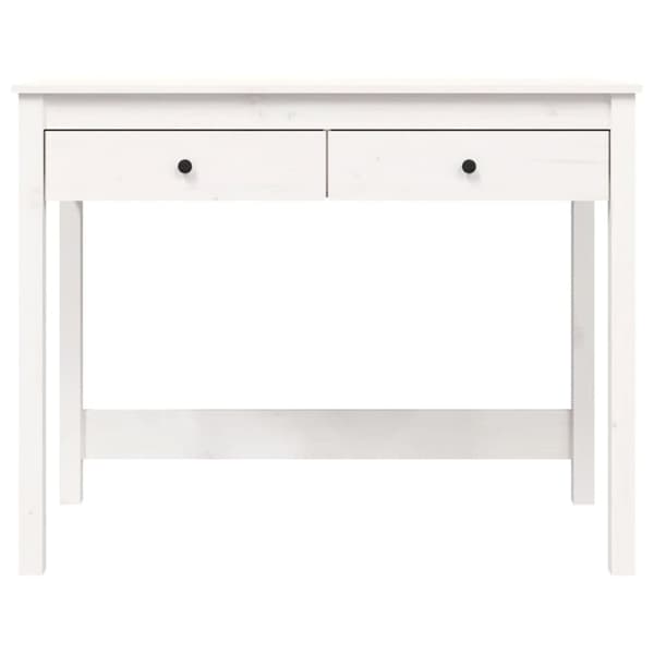 The Living Store skrivebord med skuffer 100x50x78 cm massivt fyrretræ hvid - Skriveborde