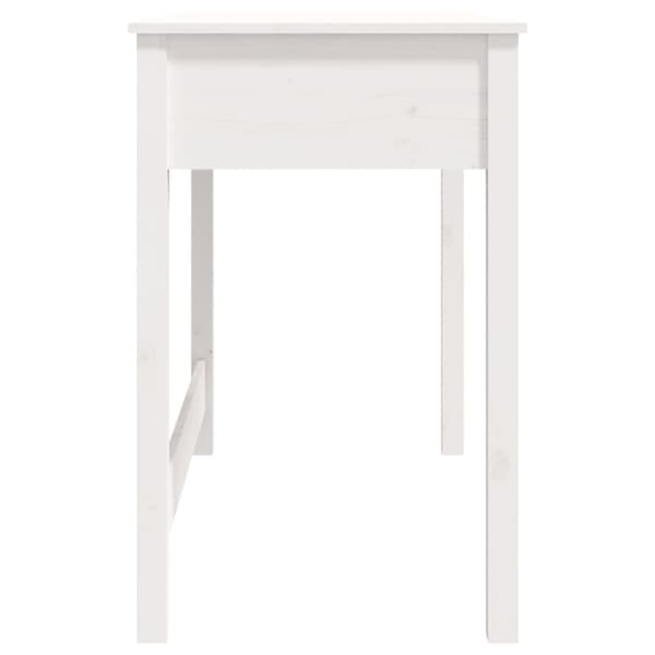 The Living Store skrivebord med skuffer 100x50x78 cm massivt fyrretræ hvid - Skriveborde