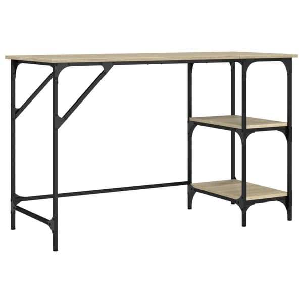 The Living Store skrivebord 120x50x75 cm metal og konstrueret træ egetræsfarvet -  Skriveborde