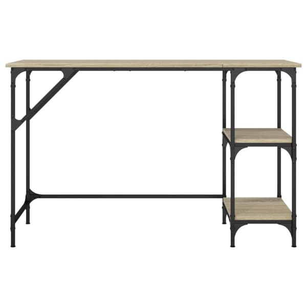 The Living Store skrivebord 120x50x75 cm metal og konstrueret træ egetræsfarvet -  Skriveborde