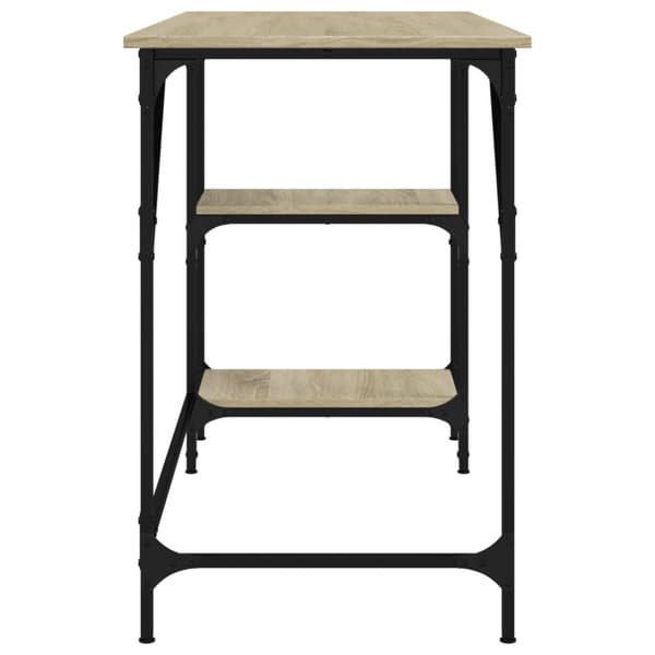 The Living Store skrivebord 120x50x75 cm metal og konstrueret træ egetræsfarvet - Skriveborde